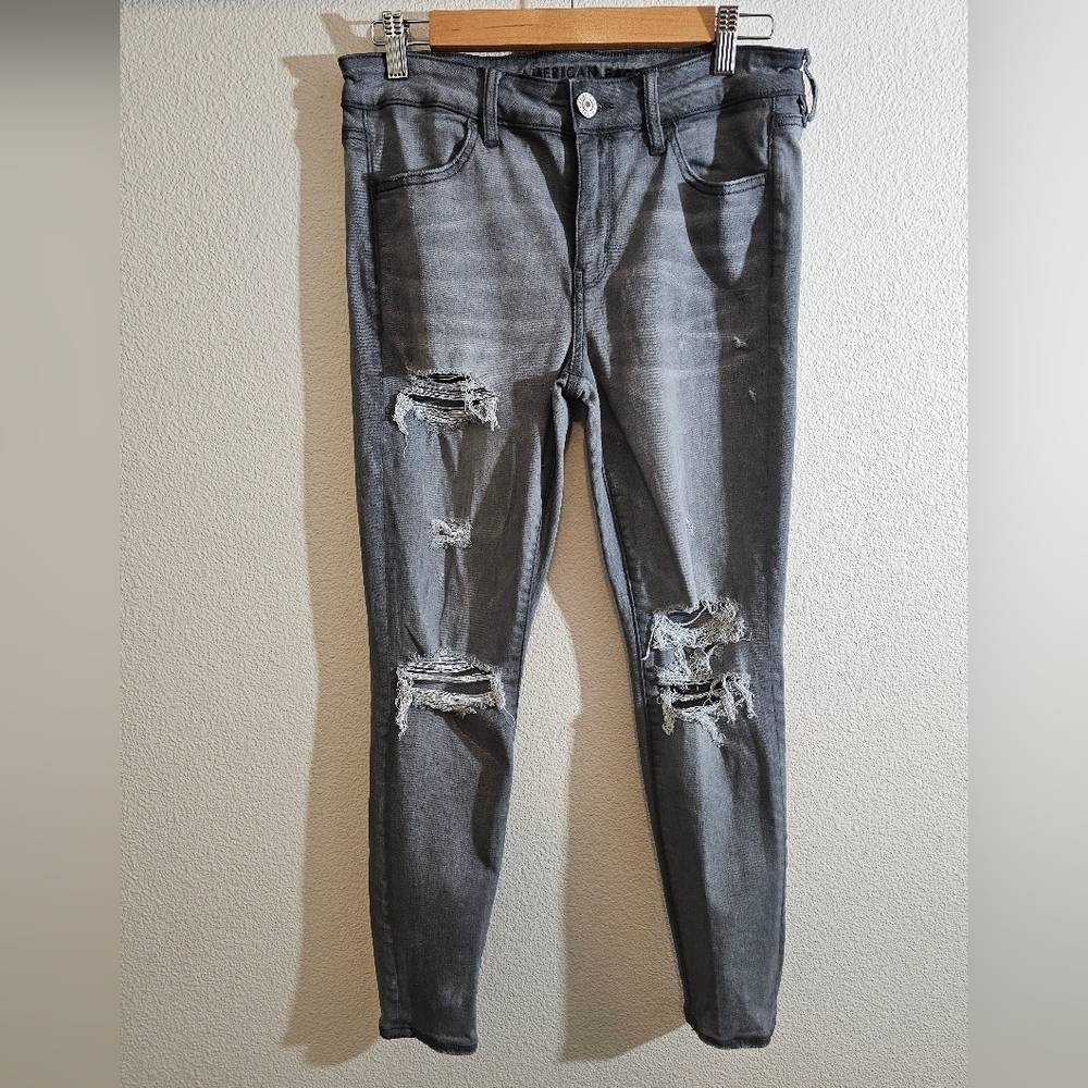 American Eagle Jegging Distressed Gray Women's Jeans